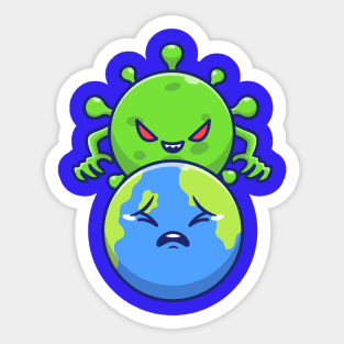 World Scare Corona Virus Cartoon (6) Sticker